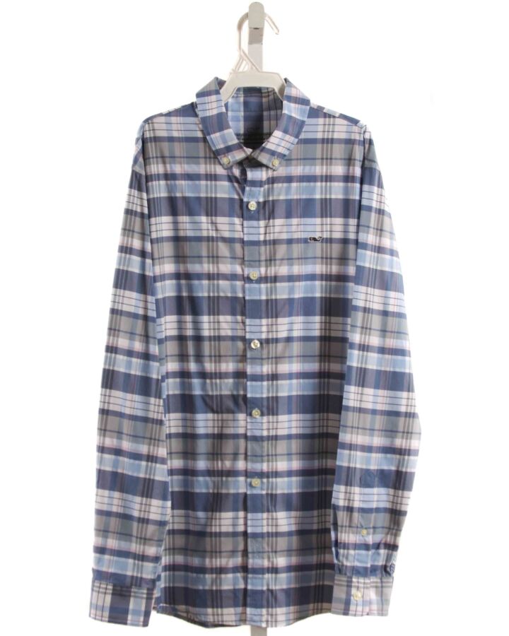 VINEYARD VINES  BLUE  PLAID  DRESS SHIRT