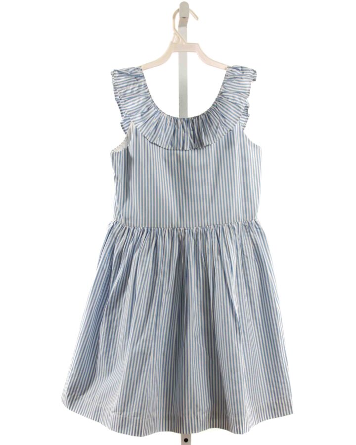 CREWCUTS  LT BLUE  STRIPED  DRESS WITH RUFFLE