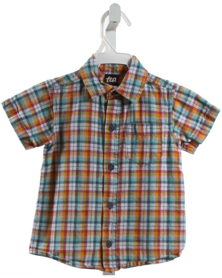 TEA  MULTI-COLOR  PLAID  CLOTH SS SHIRT