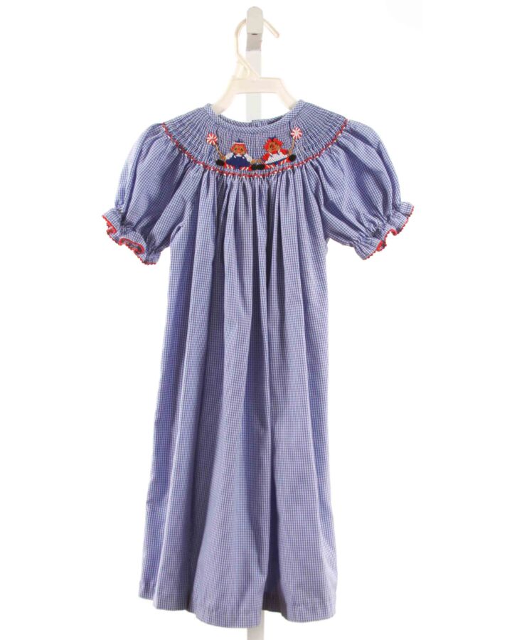 AMANDA REMEMBERED  BLUE  GINGHAM SMOCKED DRESS