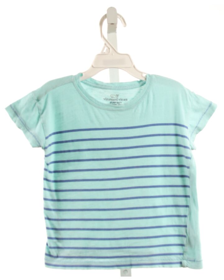 VINEYARD VINES  AQUA  STRIPED  KNIT SS SHIRT