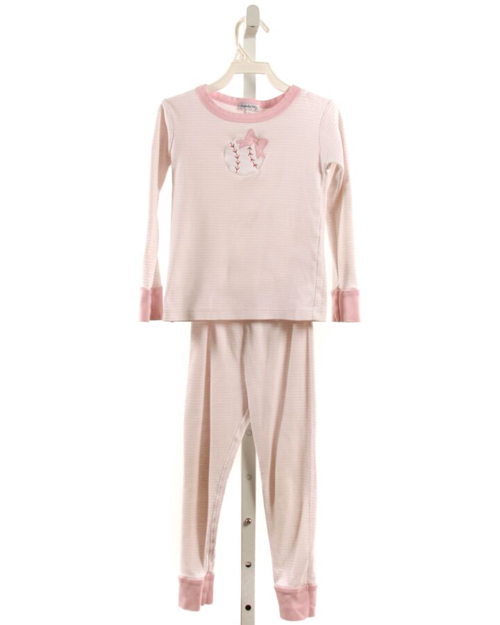 MAGNOLIA BABY  LT PINK  STRIPED APPLIQUED LOUNGEWEAR