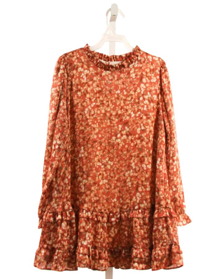 ABEL & LULA  RED  FLORAL  DRESS WITH RUFFLE