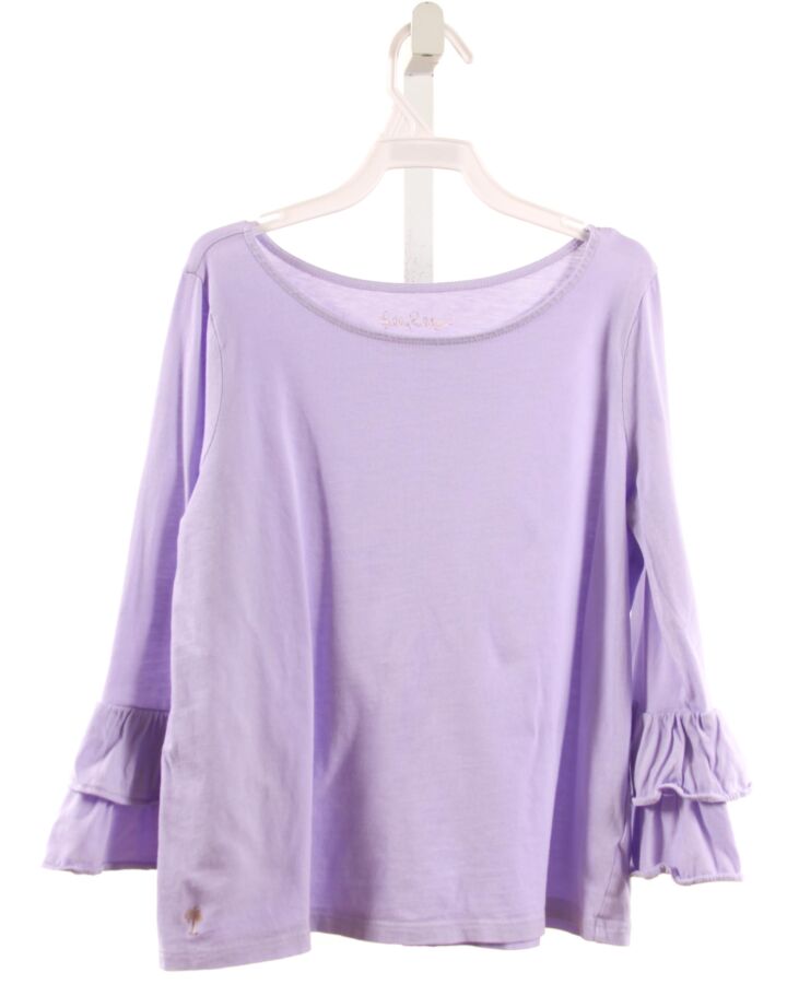 LILLY PULITZER  LAVENDER    KNIT LS SHIRT WITH RUFFLE