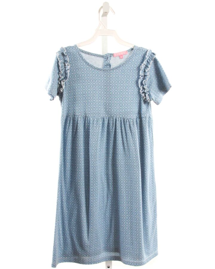 BISBY BY LITTLE ENGLISH  BLUE    KNIT DRESS WITH RUFFLE