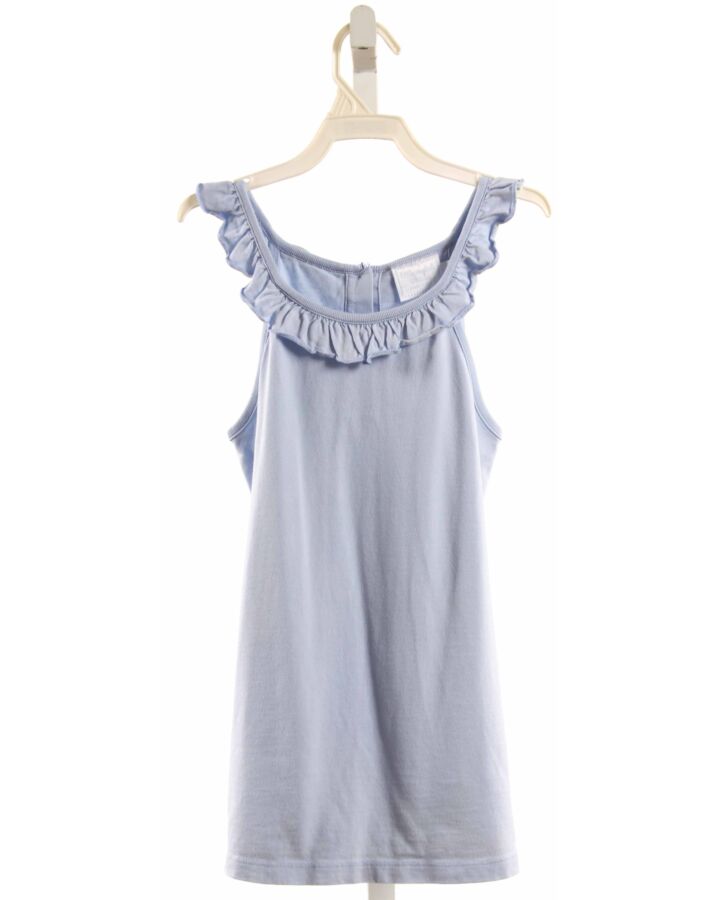 LITTLE ENGLISH  LT BLUE    SLEEVELESS SHIRT WITH RUFFLE