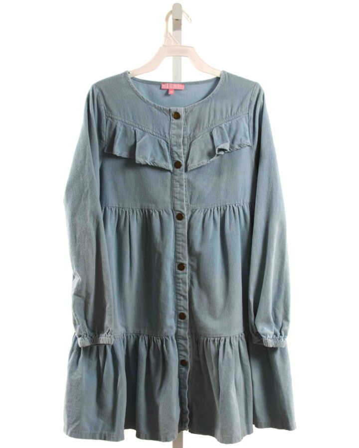 BISBY BY LITTLE ENGLISH  BLUE CORDUROY   DRESS WITH RUFFLE