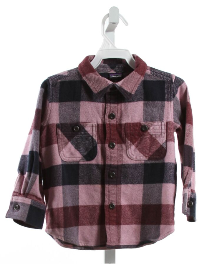 PATAGONIA  PINK FLANNEL PLAID  SHIRT-LS