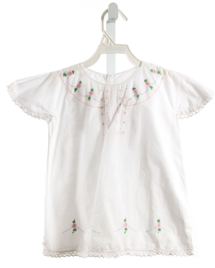 NO TAG  WHITE  FLORAL EMBROIDERED SHIRT-SS