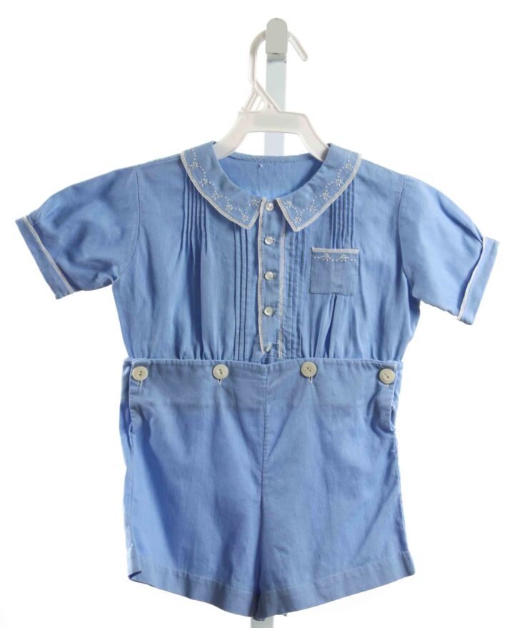 NO TAG  BLUE   EMBROIDERED DRESSY SHORTALL
