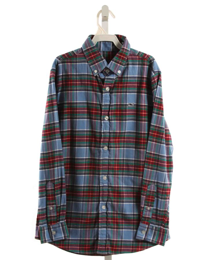 VINEYARD VINES  BLUE  PLAID  DRESS SHIRT