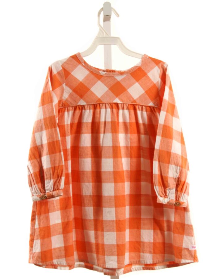 RUFFLE BUTTS  ORANGE  CHECK  DRESS