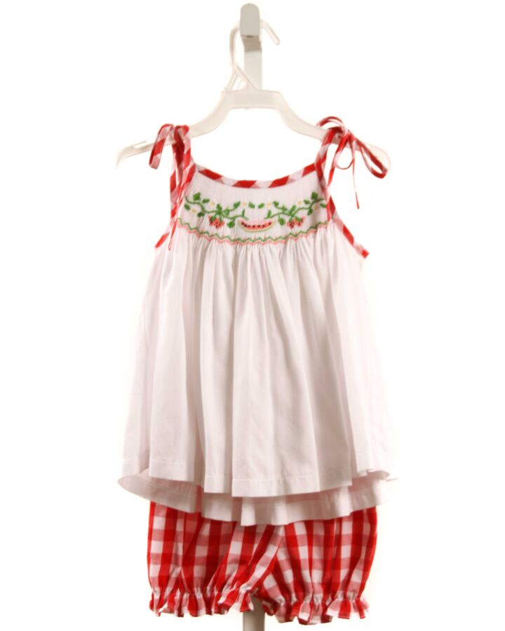 DELANEY  RED   SMOCKED 2-PIECE OUTFIT