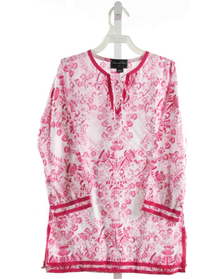 OSCAR DE LA RENTA  HOT PINK  FLORAL  COVER UP