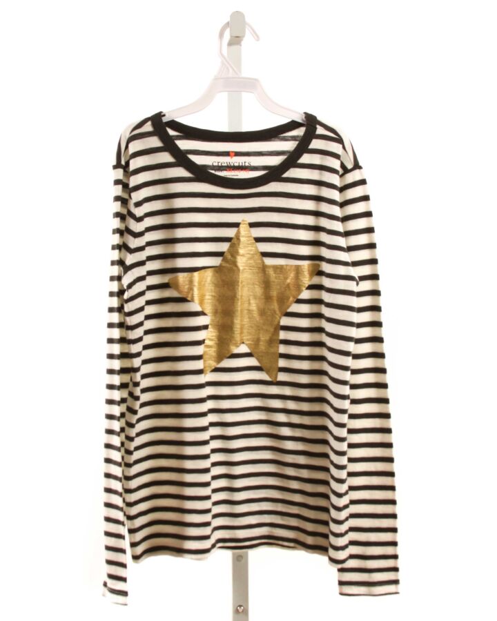 CREWCUTS  BLACK  STRIPED PRINTED DESIGN KNIT LS SHIRT