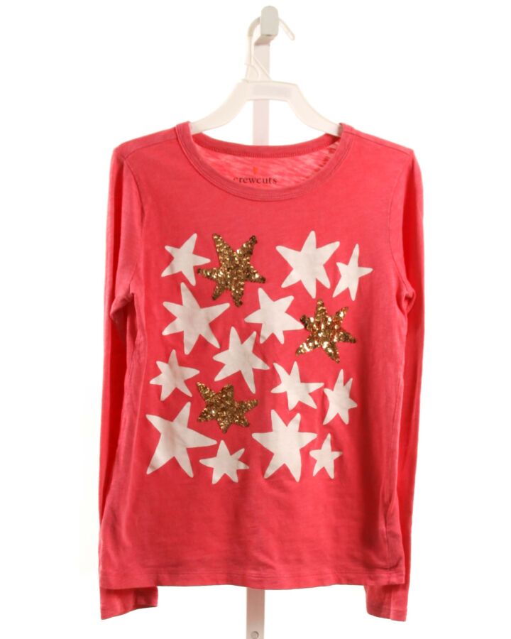 CREWCUTS  HOT PINK    KNIT LS SHIRT WITH SEQUINS