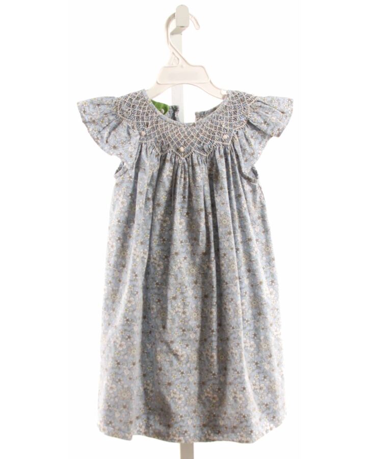 BELLA BLISS  LT BLUE  FLORAL SMOCKED DRESS