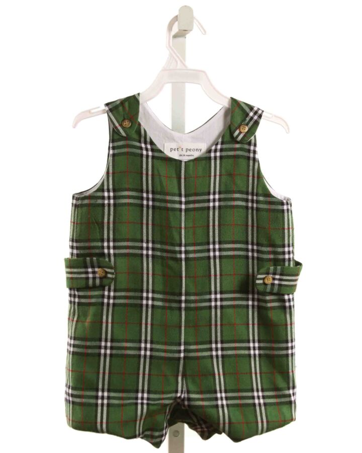 PETIT PEONY  GREEN  PLAID  JON JON