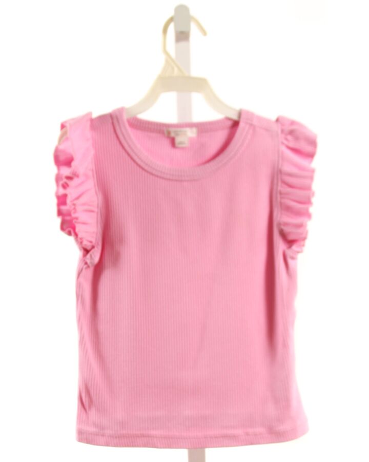 CREWCUTS  PINK KNIT   SLEEVELESS SHIRT WITH RUFFLE