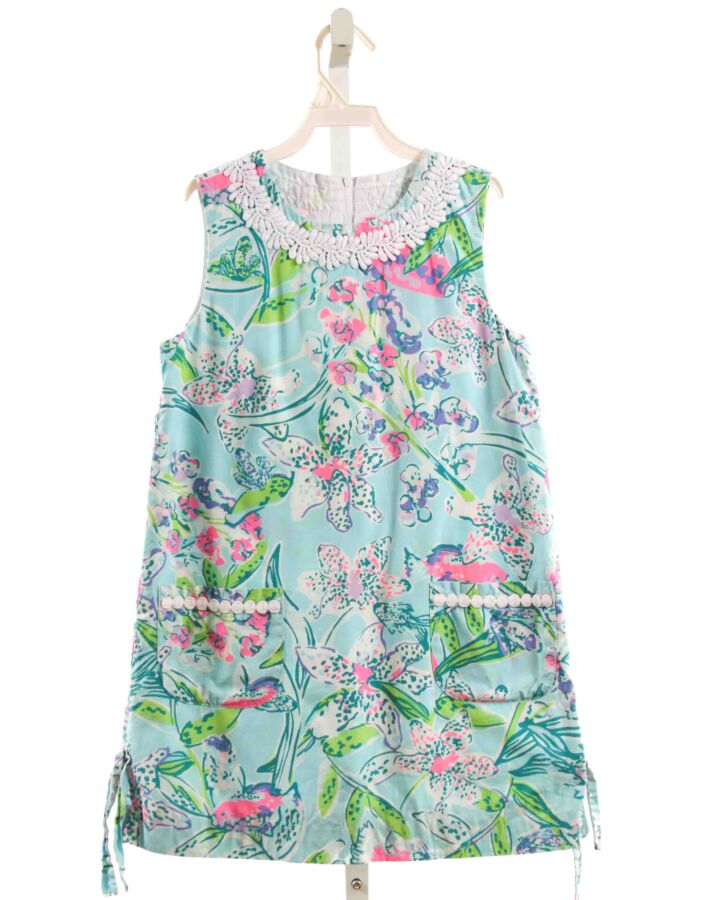 LILLY PULITZER  BLUE  FLORAL PRINTED DESIGN DRESS