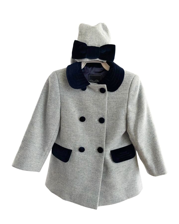 OSCAR DE LA RENTA  BLUE WOOL   DRESSY OUTERWEAR