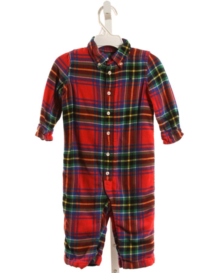 RALPH LAUREN  RED FLANNEL PLAID  ROMPER