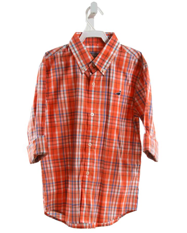 PROPERLY TIED  ORANGE  PLAID  DRESS SHIRT