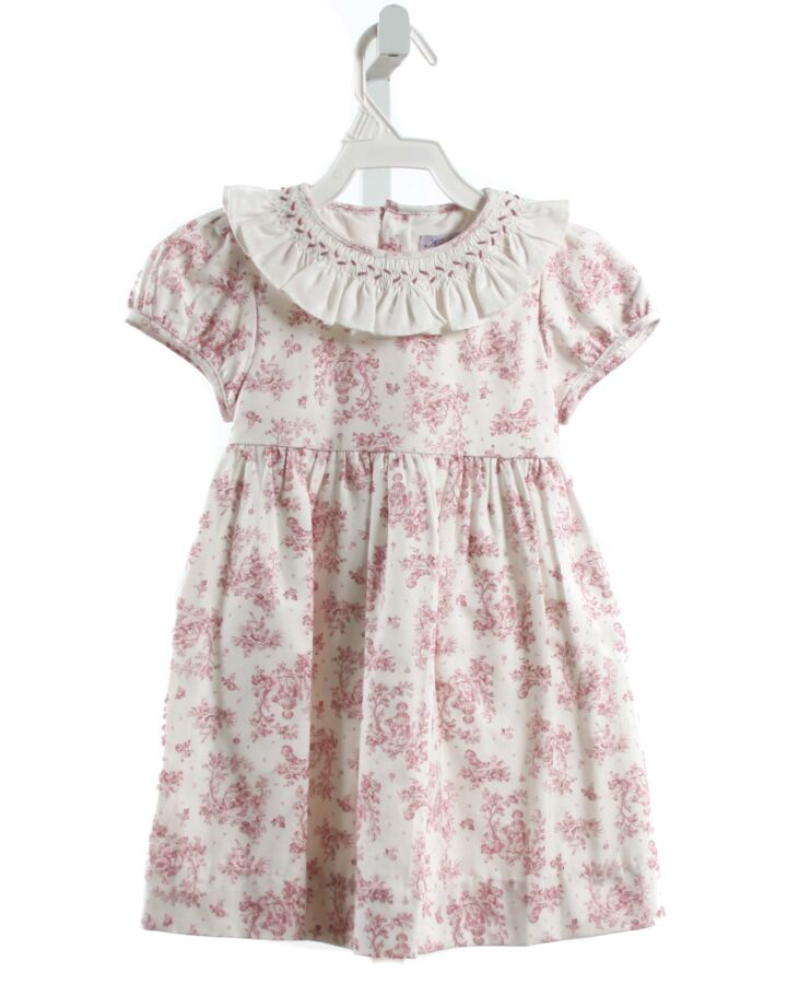 KIDIWI  PINK  PRINT  DRESS WITH RUFFLE