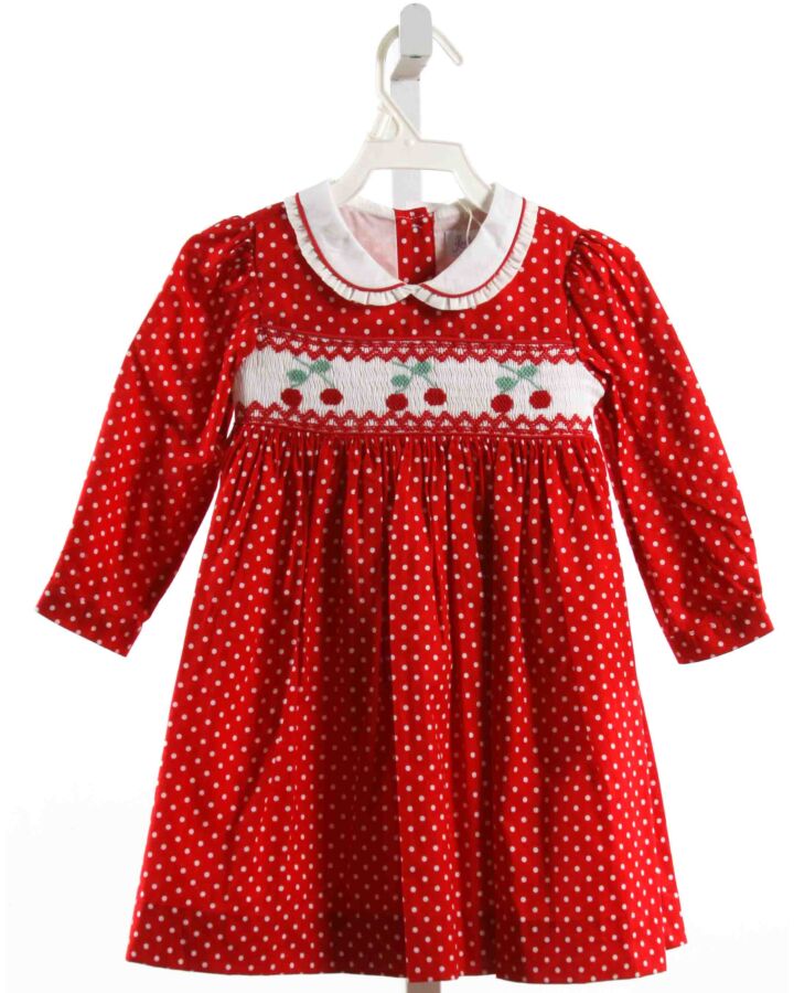 RACHEL RILEY  RED  POLKA DOT SMOCKED DRESS