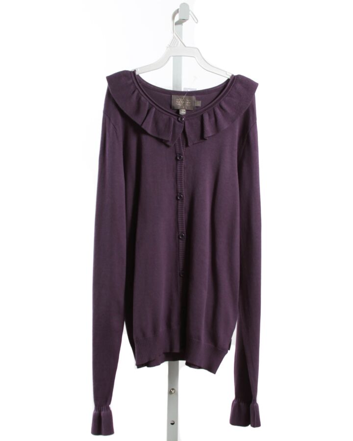 CREAMIE  PURPLE  CARDIGAN WITH RUFFLE