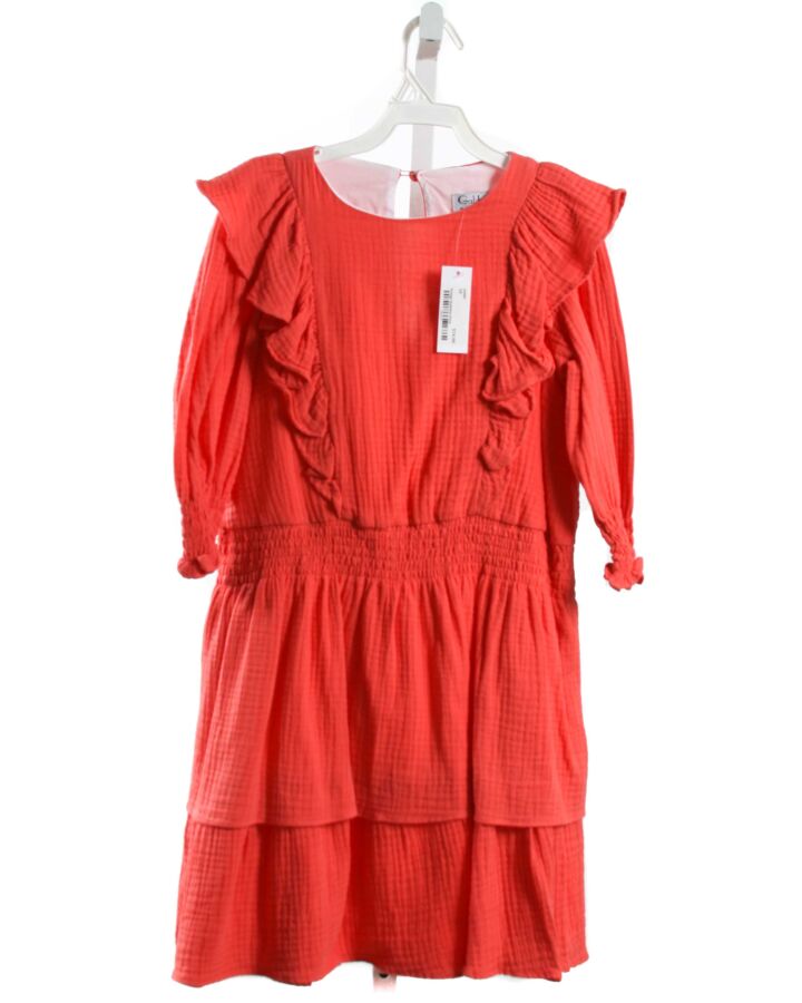 GABBY  RED    DRESS WITH RUFFLE