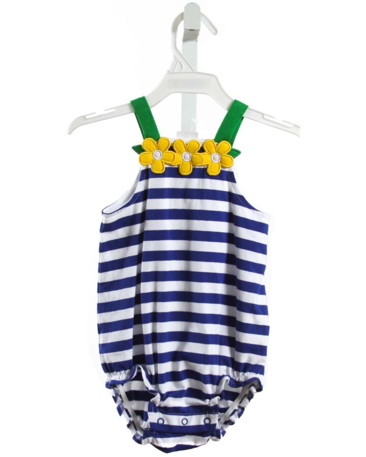 FLORENCE EISEMAN  BLUE  STRIPED  KNIT BUBBLE