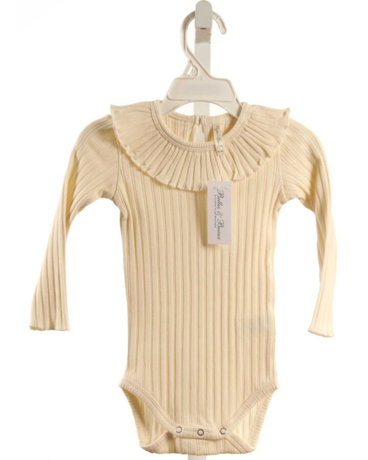 RYLEE & CRU  IVORY    KNIT LS SHIRT WITH RUFFLE