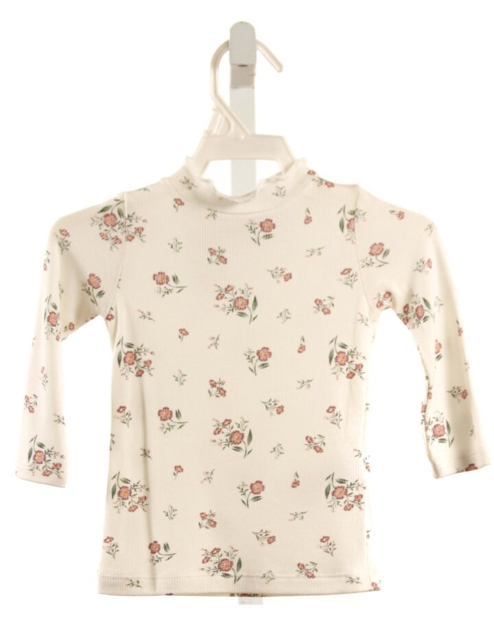 ANGEL DEAR  WHITE  FLORAL  KNIT LS SHIRT