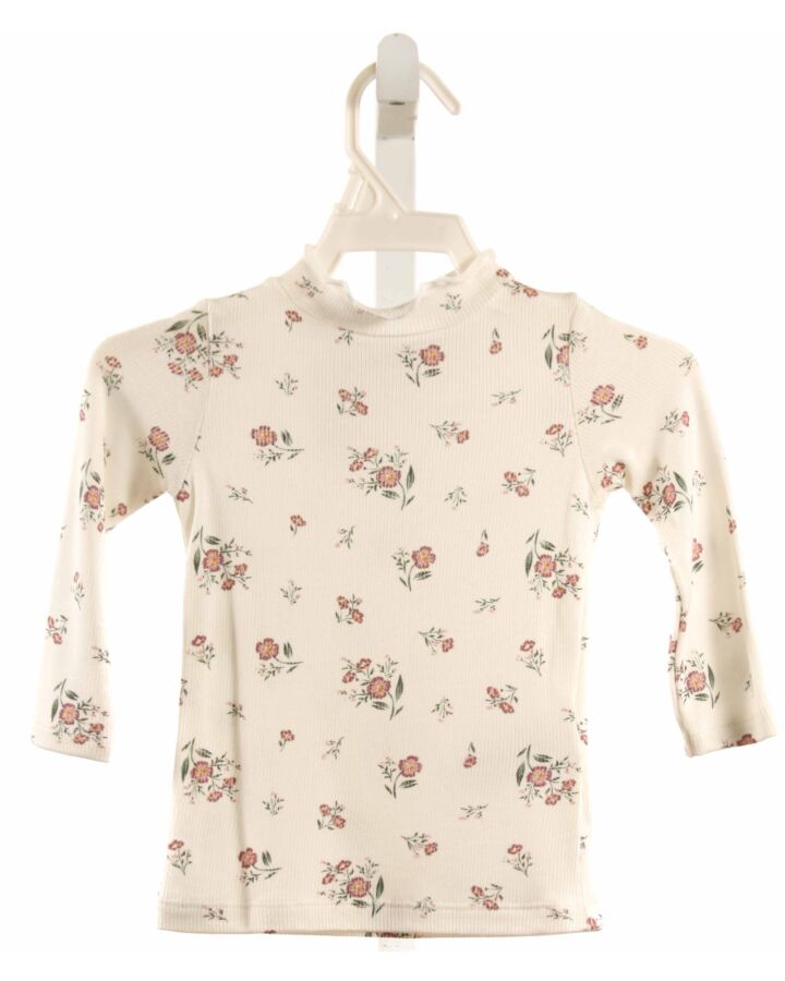 ANGEL DEAR  WHITE  FLORAL  KNIT LS SHIRT