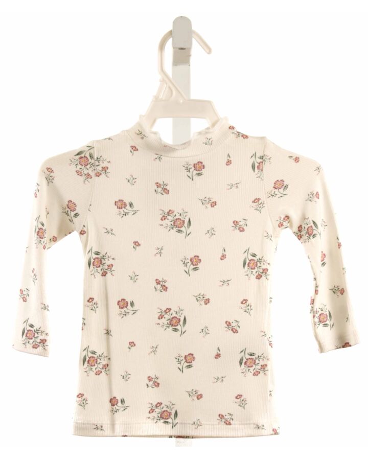 ANGEL DEAR  WHITE  FLORAL  KNIT LS SHIRT