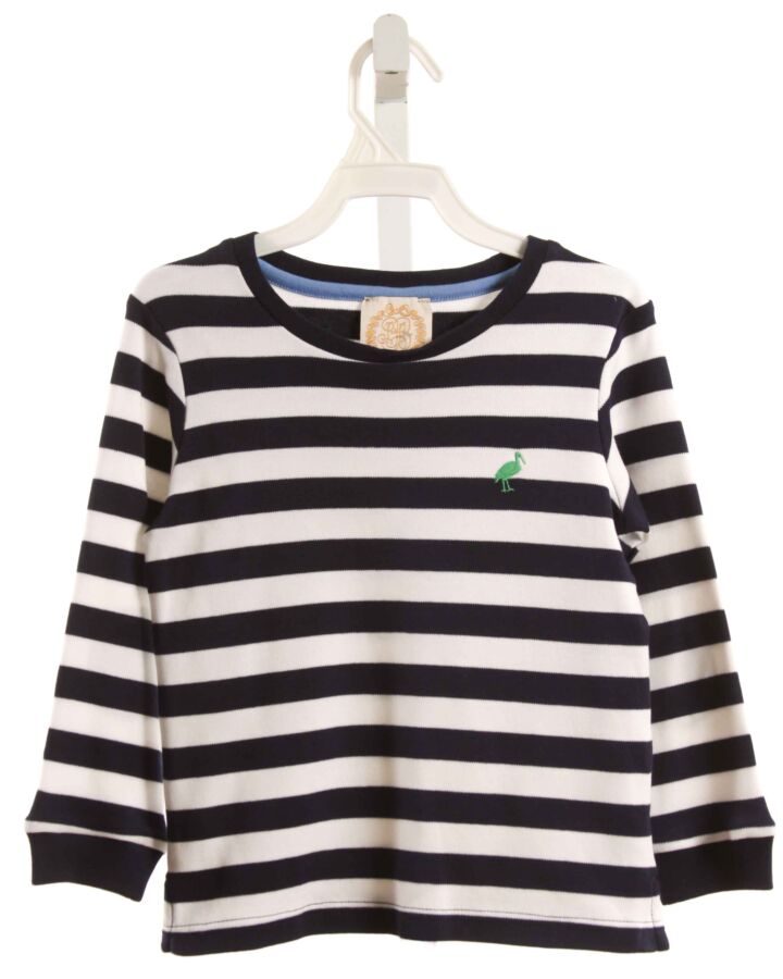 THE BEAUFORT BONNET COMPANY  NAVY  STRIPED  KNIT LS SHIRT