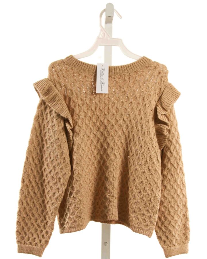 RYLEE & CRU  BROWN    SWEATER WITH RUFFLE