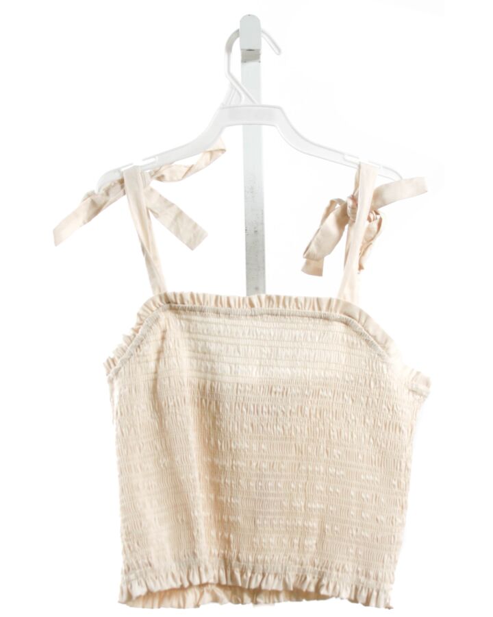 FRANCESCA'S  IVORY   SMOCKED SLEEVELESS SHIRT