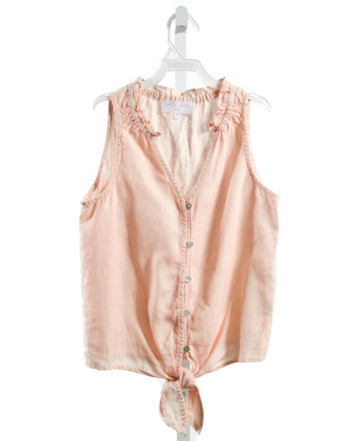 BELLA DAHL  LT PINK LINEN   SLEEVELESS SHIRT