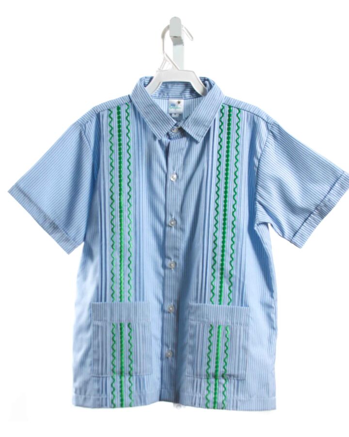 SIX HONEYBEES  BLUE  STRIPED EMBROIDERED DRESS SHIRT