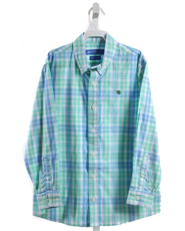 J. BAILEY  LT BLUE  PLAID  DRESS SHIRT