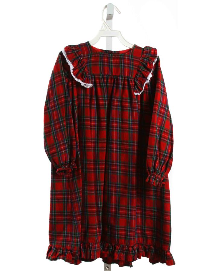 SAL & PIMENTA  RED  PLAID  LOUNGEWEAR WITH EYELET TRIM