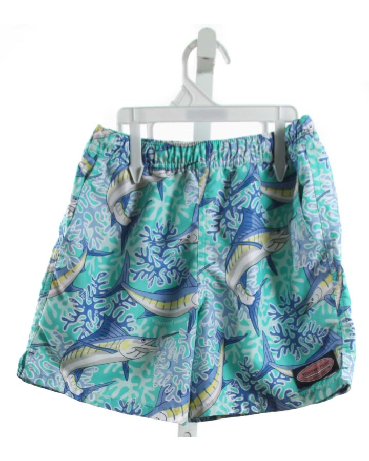 VINEYARD VINES  AQUA  PRINT  SWIM TRUNKS