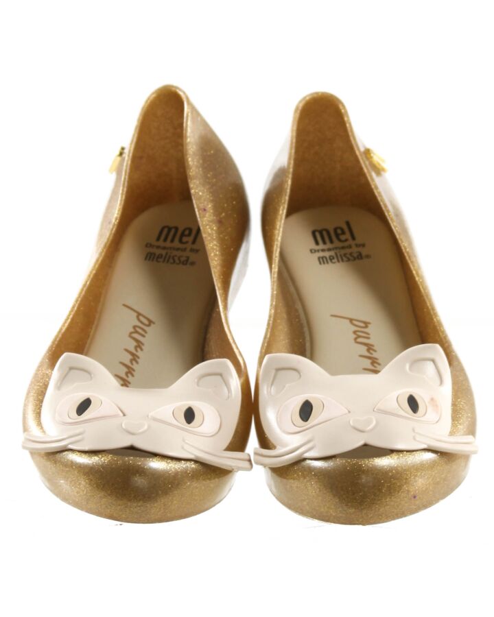 MINI MELISSA GOLD FLATS  *EUC SIZE TODDLER 12