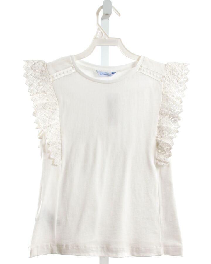 MAYORAL  WHITE    KNIT TANK WITH EYELET TRIM