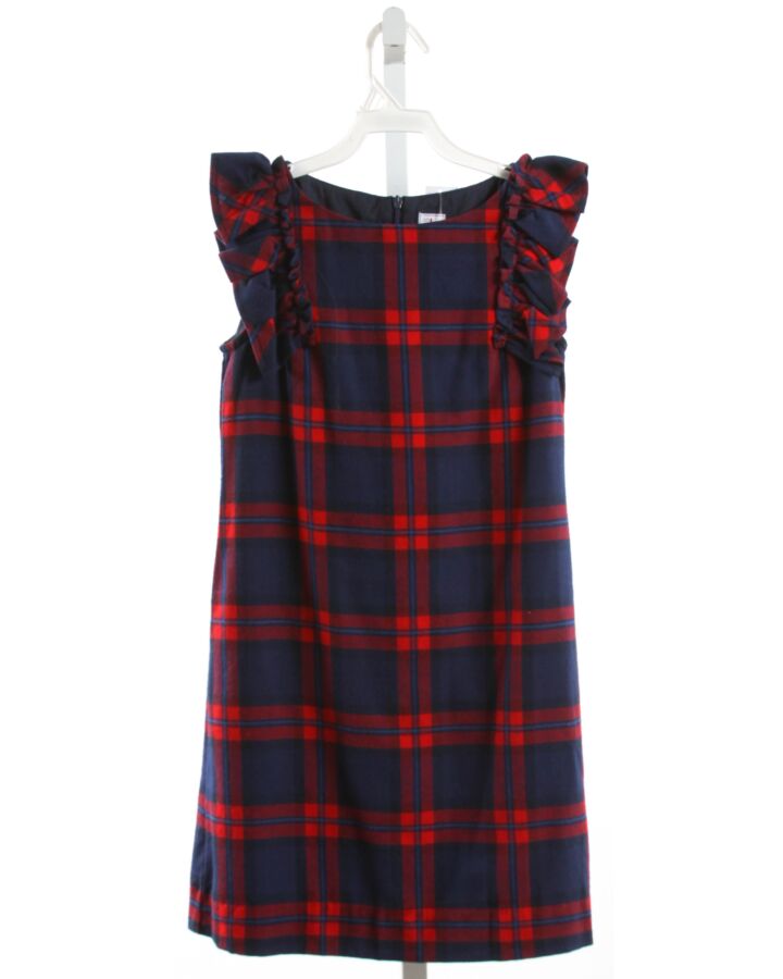 BUSY BEES  NAVY  PLAID  DRESS WITH RUFFLE