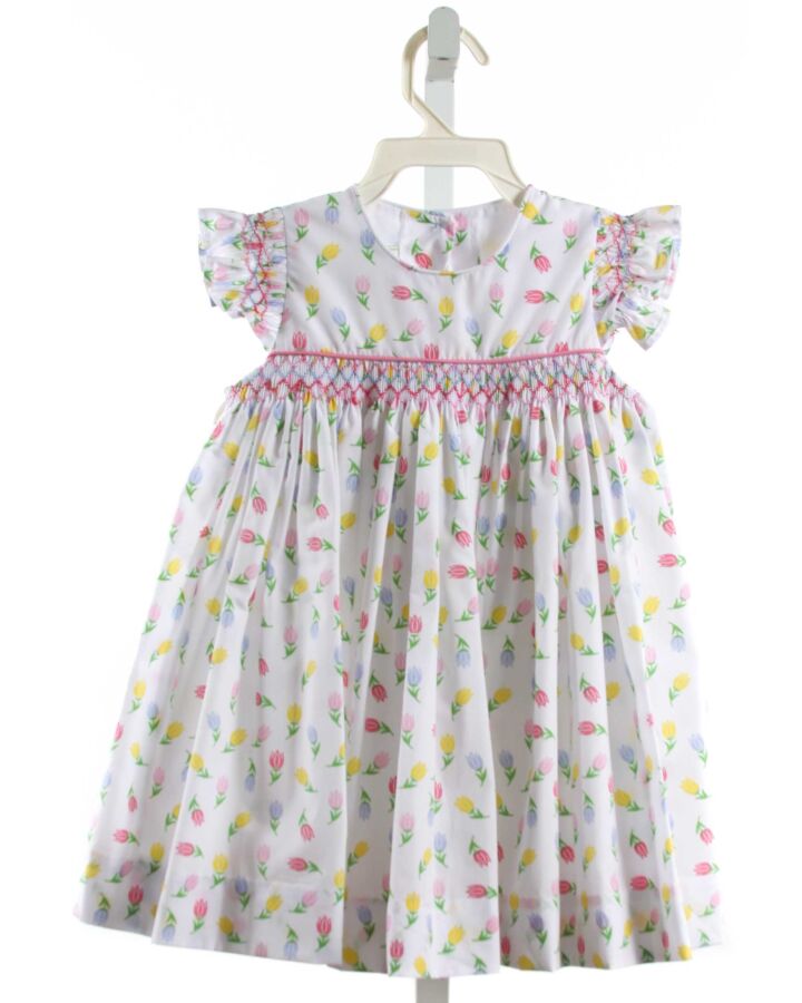 ZUCCINI  WHITE  FLORAL SMOCKED DRESS