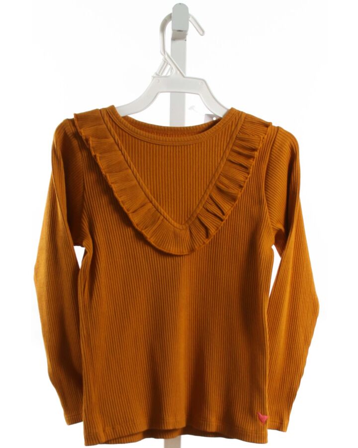 PINK CHICKEN  MUSTARD    KNIT LS SHIRT WITH RUFFLE