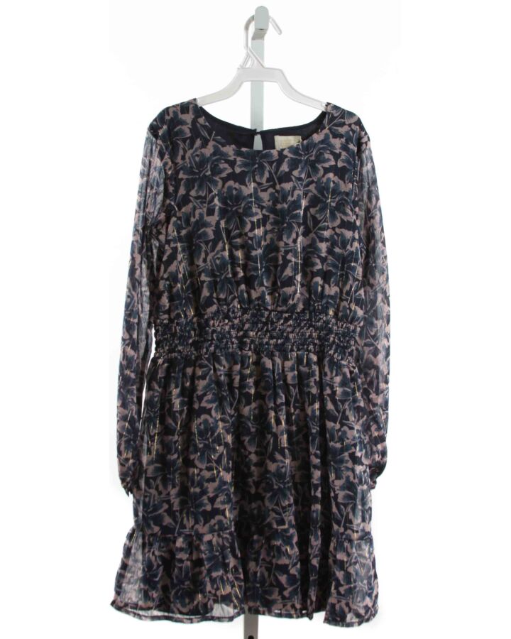 CREAMIE  NAVY  FLORAL SMOCKED PARTY DRESS